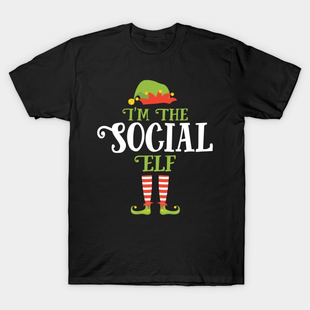 I'm The Social Elf Christmas Gift Idea Xmas Family T-Shirt by denvau123